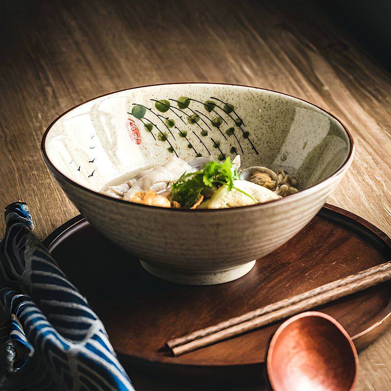 碗家用2025新款面碗斗笠碗日式汤面碗饭碗陶瓷大碗汤碗餐具拉面碗,餐饮具,碗,淘宝优惠券,粉丝福利购,淘宝优惠卷