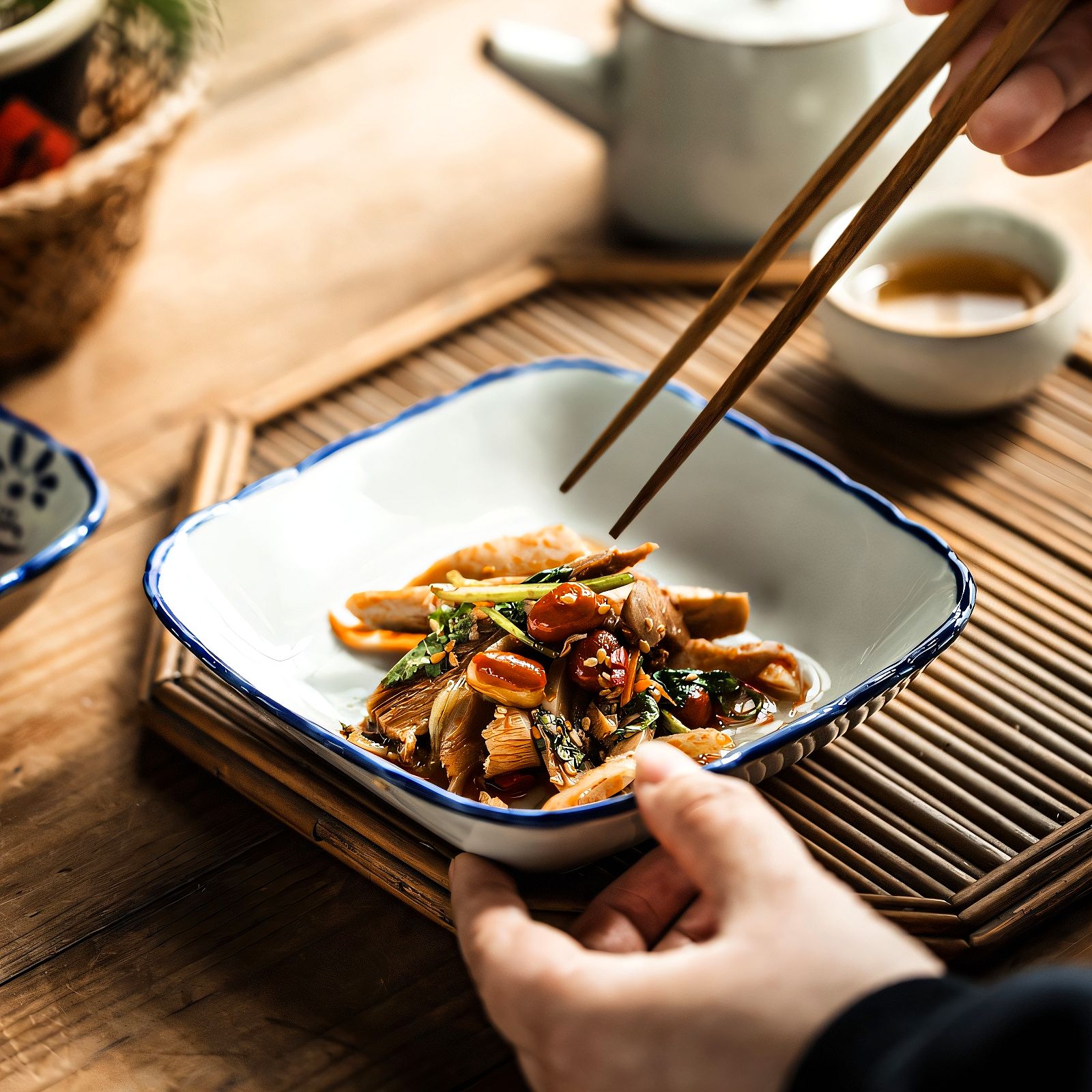 四方盘凉菜小碟子精致茶碟小吃盘