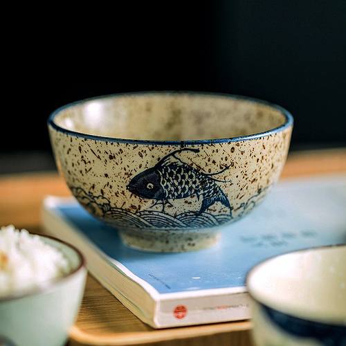 中式碗个人专用陶瓷吃饭的碗手绘