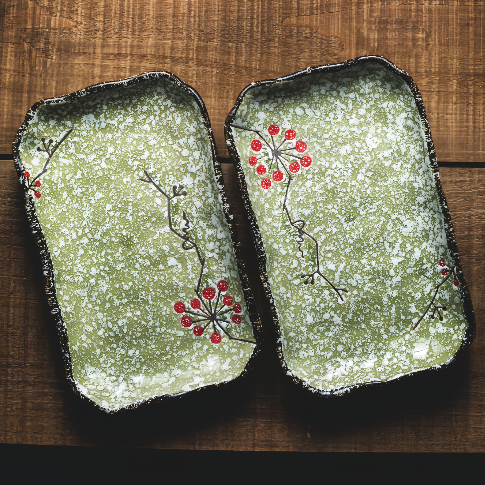 8寸碟子陶瓷小吃盘好看长方形