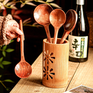 特别好看的汤勺木勺子吃饭用网红干饭勺龟甲勺粥勺火锅勺家用餐勺