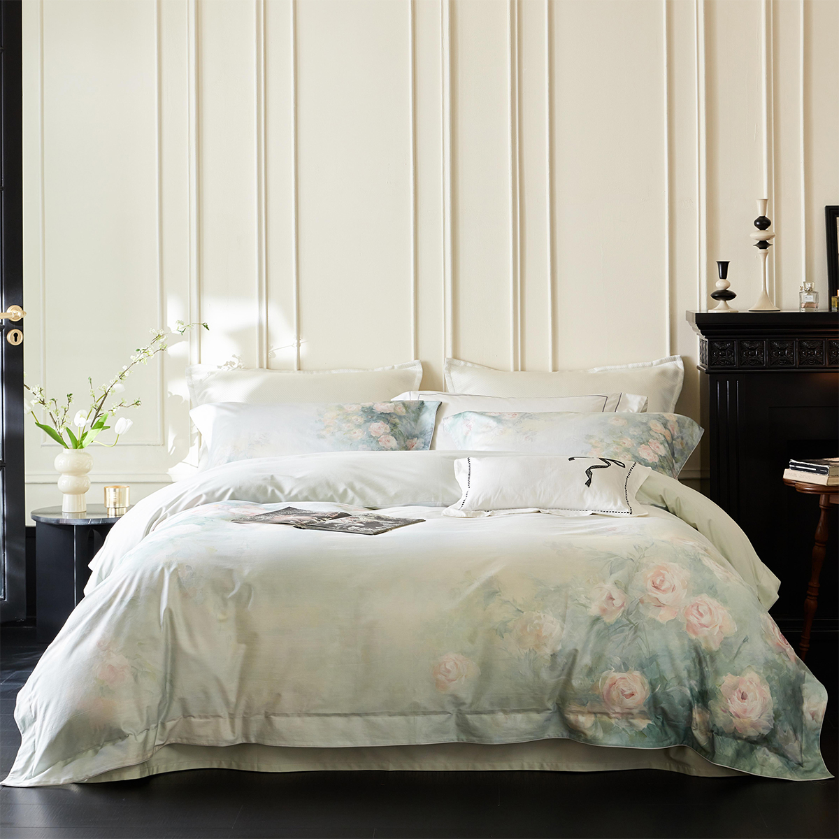 高端进口140支铂金棉四件套轻奢简约全纯棉床单被套裸睡床上用品