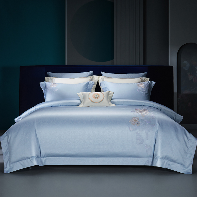 新中式重磅刺绣床单四件套