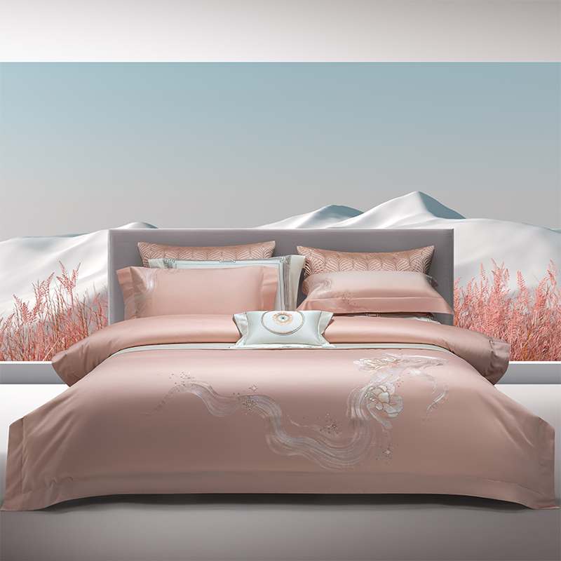 新中式重磅刺绣婚庆床单四件套