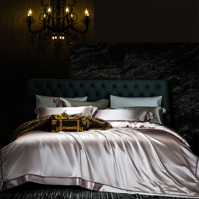 重磅35姆米纯色真丝四件套100%桑蚕丝绸被套私人定制高端床上用品,床上用品,床品套件/四件套/多件套,淘宝优惠券,粉丝福利购,淘宝优惠卷