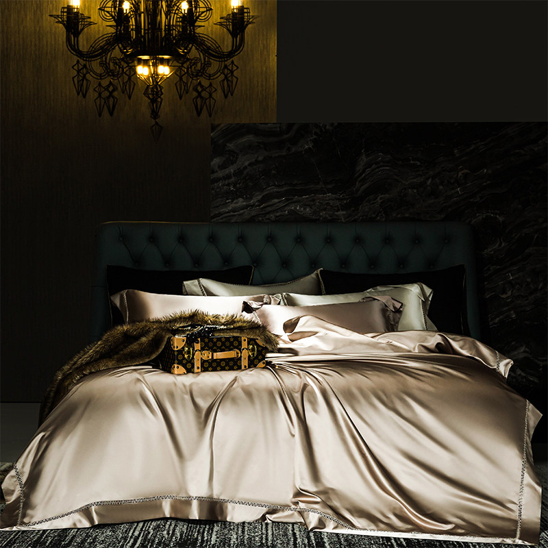 高端双面35姆米真丝四件套100%桑蚕丝裸睡丝滑被套丝绸纯床上用品,床上用品,床品套件/四件套/多件套,淘宝优惠券,粉丝福利购,淘宝优惠卷