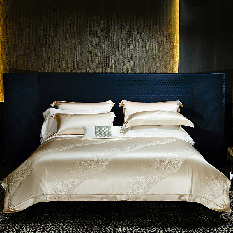 高端重磅真丝四件套100%桑蚕丝提花床单被套高档天丝绸缎床上用品,床上用品,床品套件/四件套/多件套,淘宝优惠券,粉丝福利购,淘宝优惠卷