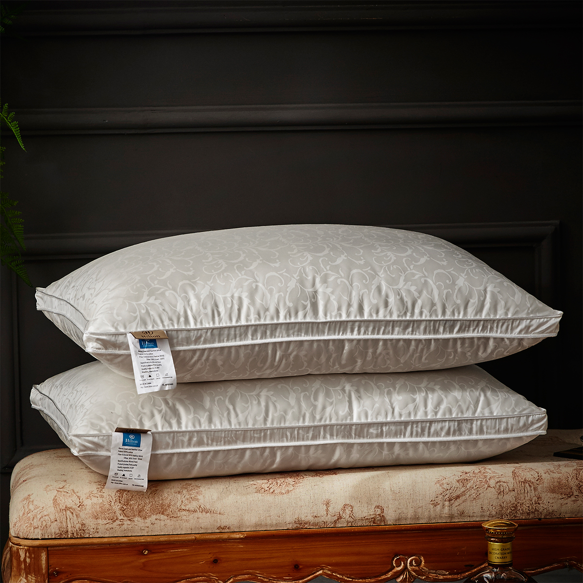 五星级酒店全棉提花95白鹅绒枕芯