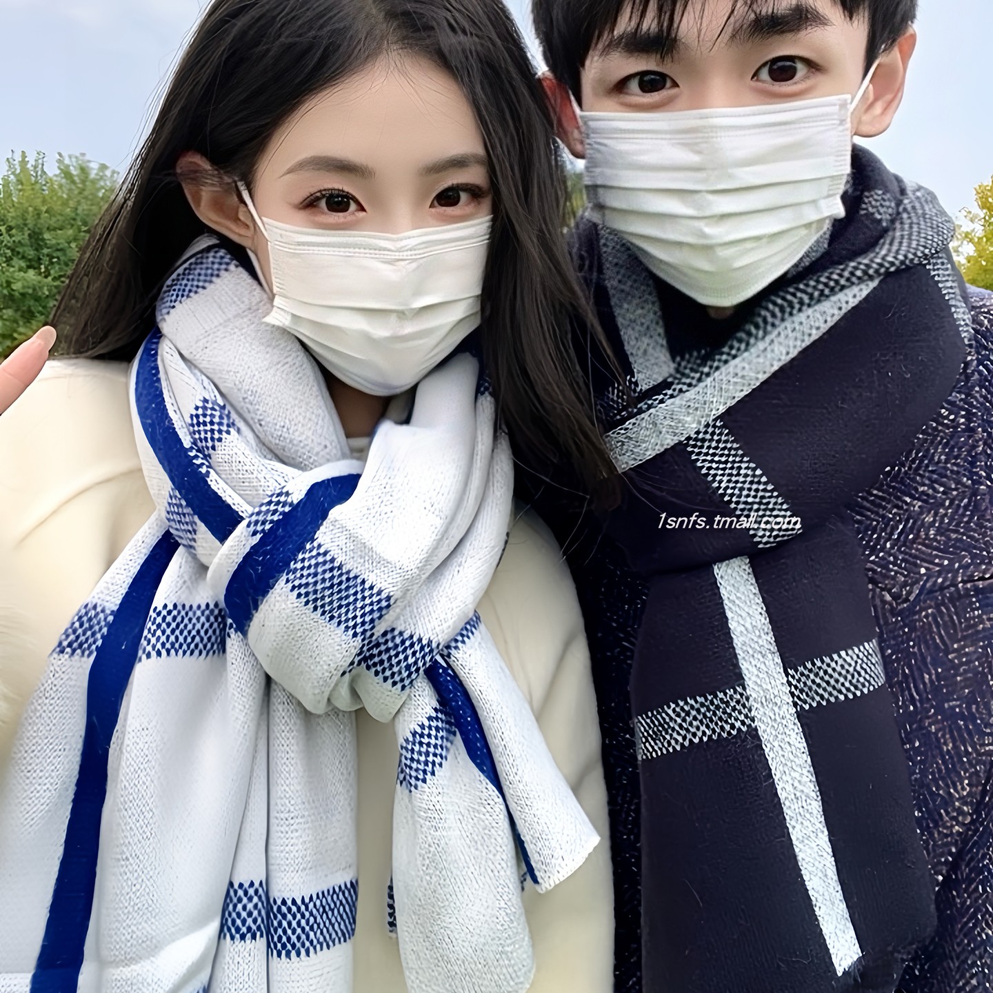 不掉毛针织围巾可写卡片祝福语