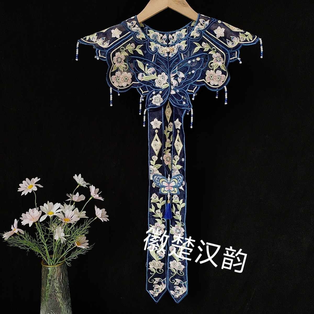 新款大蝴蝶3飘带云肩5色可选汉服云肩成人拍照摄像学士服