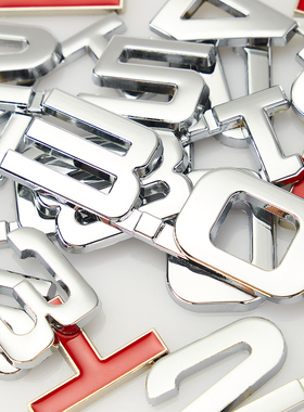 汽车排量标4wd1.5t2.0t1.8v6数字尾标3D立体金属车贴字母贴纸车标