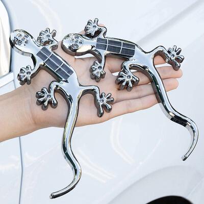 太阳能壁虎闪光灯车贴3D立体汽车贴纸划痕遮挡遮盖车尾装饰用品