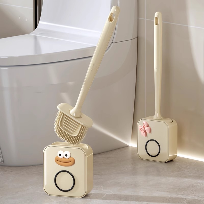 日本进口家用马桶刷轻奢无死角壁挂套装硅胶洗马桶卫生间厕所刷子