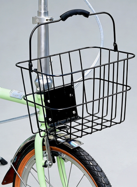 折叠自行车d5d7d10黑色银色带提手小布篮子车筐购物篮置物篮买菜