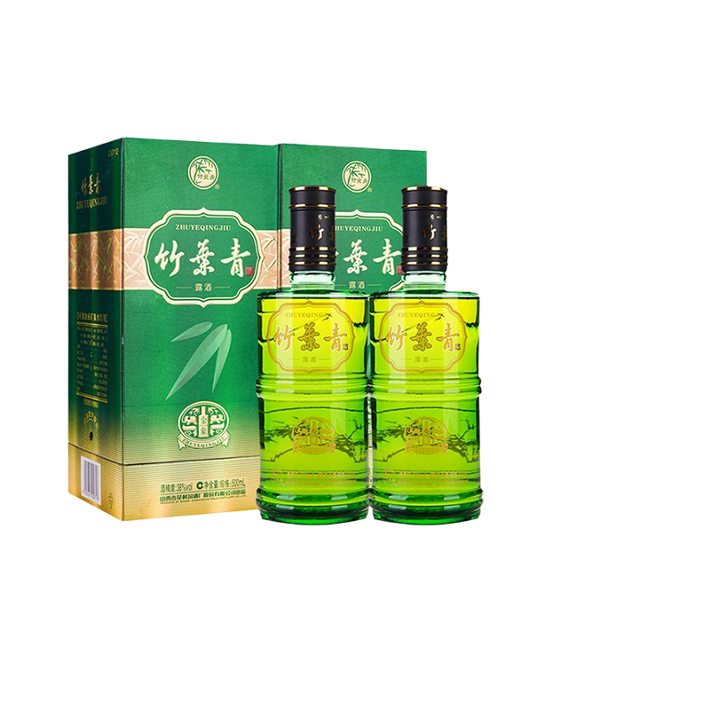 山西汾酒38度新金象竹叶青酒500ml*2瓶礼盒装杏花村白酒国产露酒
