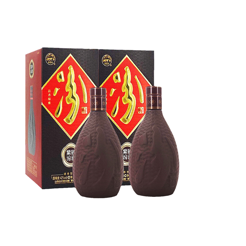 汾酒  42度紫砂汾酒 475mL*2瓶 盒装 山西杏花村白酒