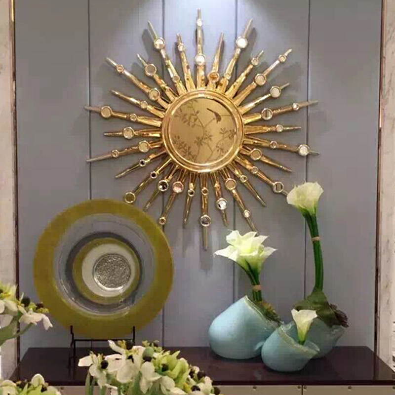 欧式创意太阳镜装饰镜沙发电视背景墙壁饰美式镜子客厅壁挂玄关镜