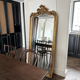欧式 复古入户玄关全身巴洛克轻奢置地穿衣镜法式 雕花带支架试衣镜