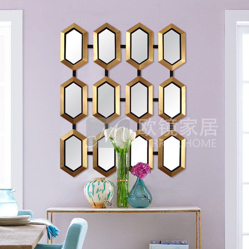 美式玄关镜壁挂组合创意镜北欧餐厅客厅背景墙欧式艺术镜装饰镜子