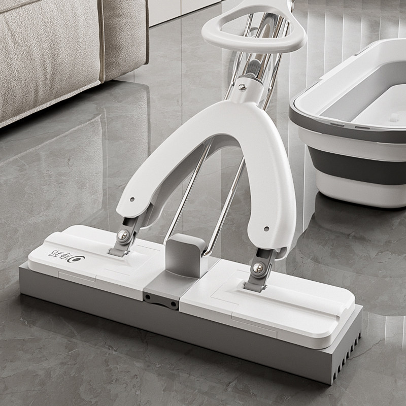 免手洗海绵拖把2025新款平板卫生间吸水家用一拖净对折式胶棉拖头