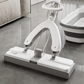 净邦免手洗海绵拖把2025新款 胶棉拖头 平板吸水家用一拖净对折式