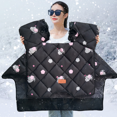 电动车挡风被冬季加绒加厚摩托电瓶车防水防雨加大保暖冬款防风罩