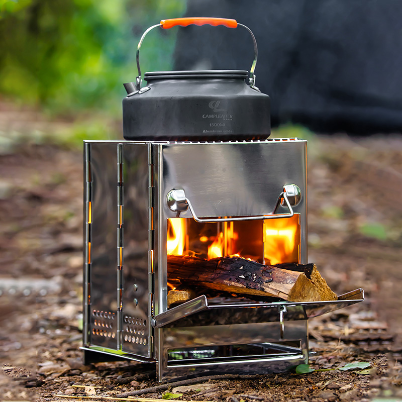 户外不锈钢烧烤炉折叠焚火台BBQ柴火炉野营取暖炉木炭烤肉炉烤架