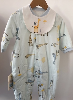 婴幼儿男女宝宝有机轻薄棉连体衣秋冬款保暖棉衣哈衣爬服外穿