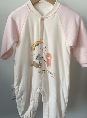 婴幼儿男女宝宝有机轻薄棉连体衣爬服