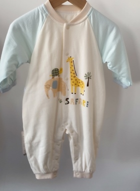 婴幼儿男女宝宝有机轻薄棉连体衣春秋冬款