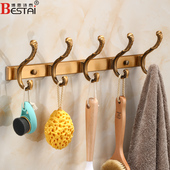 进门仿古挂衣钩欧式 衣服挂钩排钩衣帽钩壁挂复古挂衣架墙壁墙上