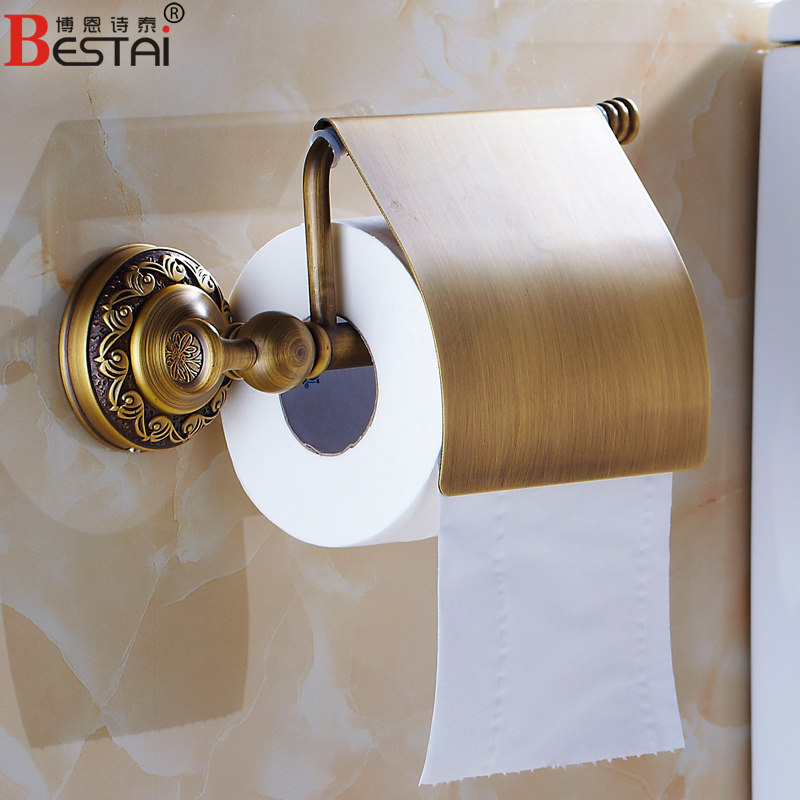 仿古厕纸架全铜 欧式纸巾架 复古卫生间纸巾盒卷纸 卫浴浴室五金