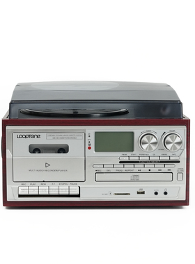 LP黑胶唱片机复古留声机多功能CD磁带一体老台式轻奢（双向蓝牙）