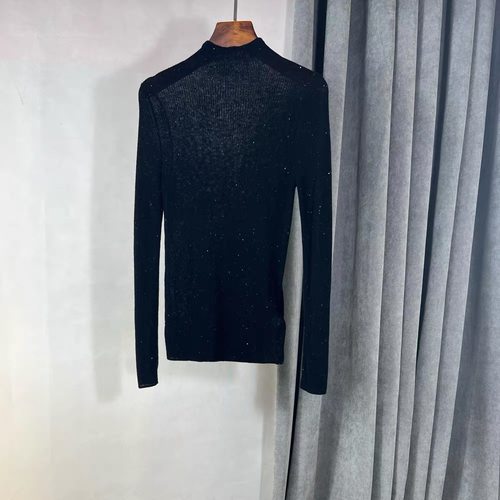 半高领打底衫亮片针织衫柔软不扎