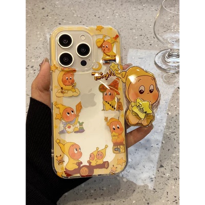 跷跷板星星人适用苹果16手机壳17Promax新款摇摇乐支架vivox200透明红米note14防摔小米15华为mate70硅胶OPPO