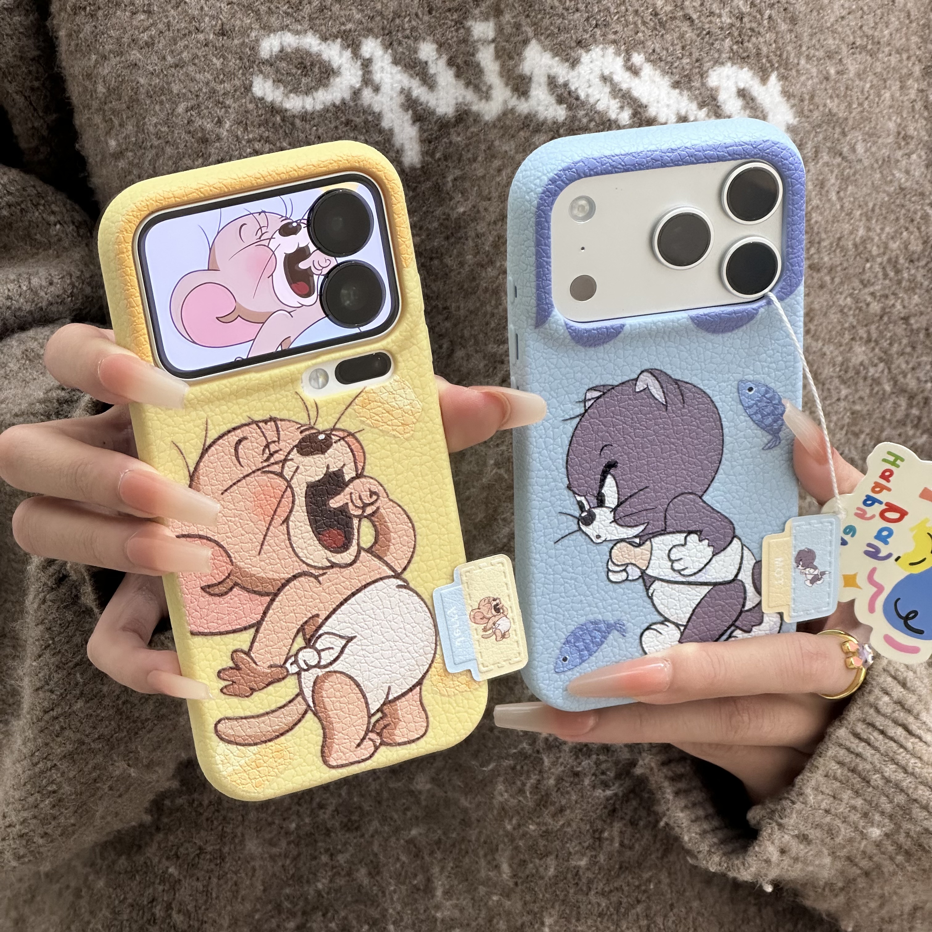 黄色奶酪杰瑞适用iPhone17promax苹果16手机壳vivox200新款立体贴件皮纹tpu小米17Pro防摔荣耀400华为Pura80