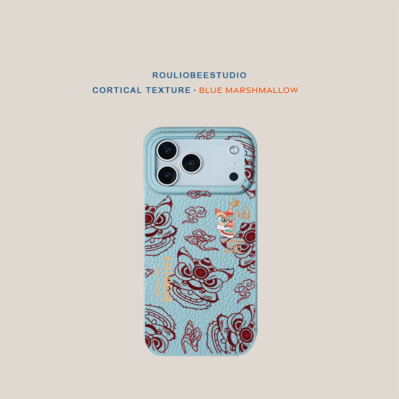 新年春节狮子适用iPhone17promax苹果16pro手机壳vivox200新款高颜值皮纹小米17Promax防摔荣耀400华为Pura80