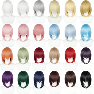 Aicos 万用cos假发 多色可选 发尾内收40cm中长刘海毛娘造型假发