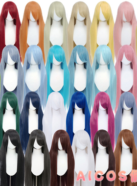 AICOS 100CM长直发万用女古装动漫长发毛娘造型cos假发假毛长刘海