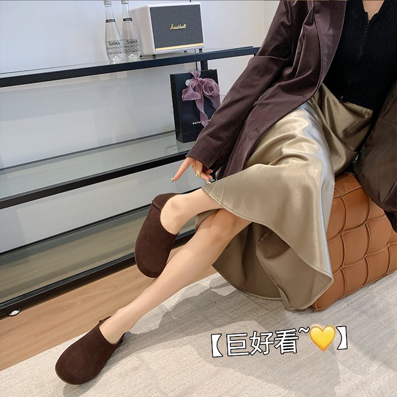 平底勃肯鞋女2025新款春夏季一脚蹬女鞋懒人单鞋全包豆豆鞋子