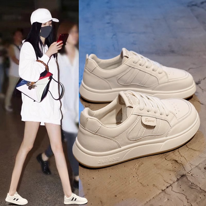 厚底小白鞋女2025新款夏季百搭休闲轻便透气运动板鞋爆款面包鞋子