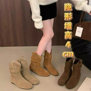 秋季 美拉德堆堆靴中筒馬丁靴 短靴子女2025新款 內(nèi)增高廢土風(fēng)勃肯鞋