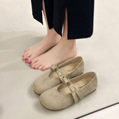 配裙子一脚蹬休闲豆豆单鞋 法式 新款 平底勃肯鞋 玛丽珍鞋 女2026春季