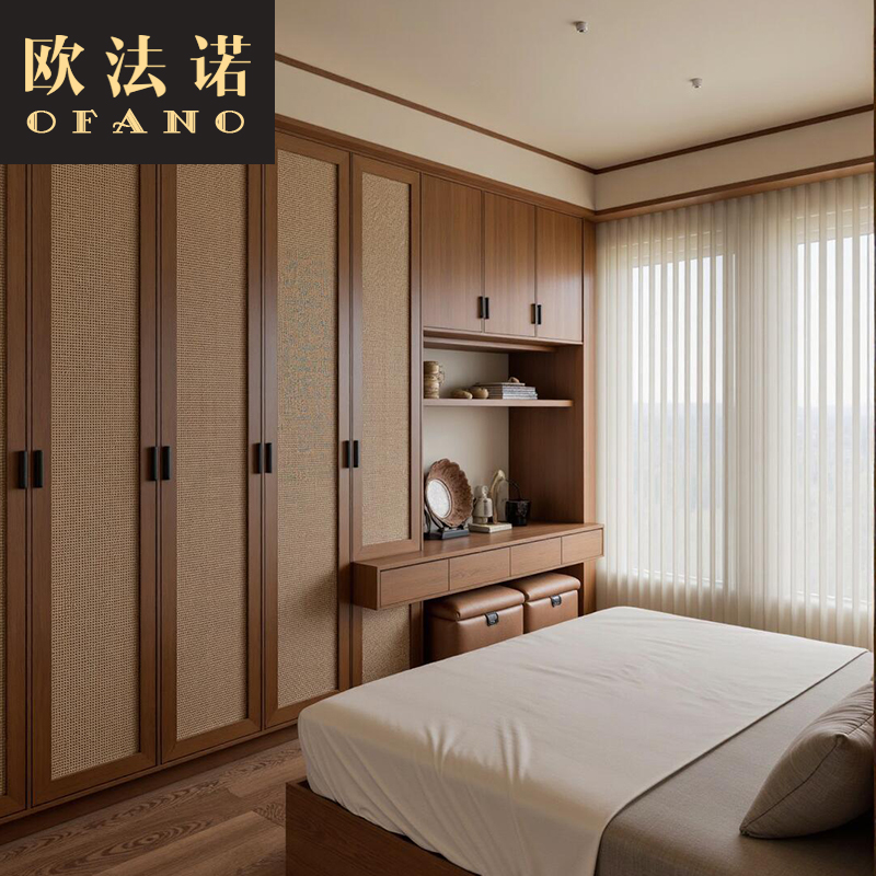 全屋定制中古风步入式黑色平开衣帽间定制主卧走入式衣柜定制