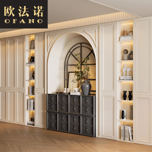 全屋定制法式风餐边柜书柜展示柜全屋空间整装定制工厂定做