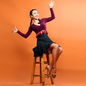 391 新款 成人夏季 佳成舞蹈拉丁舞跳舞服形体课练功服上衣女长袖