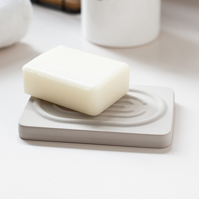 硅藻土皂托置物架硅藻泥吸水肥皂盒浴室条纹香皂盒