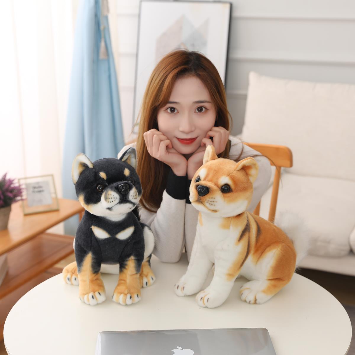 可爱仿真柴犬公仔半卡柴