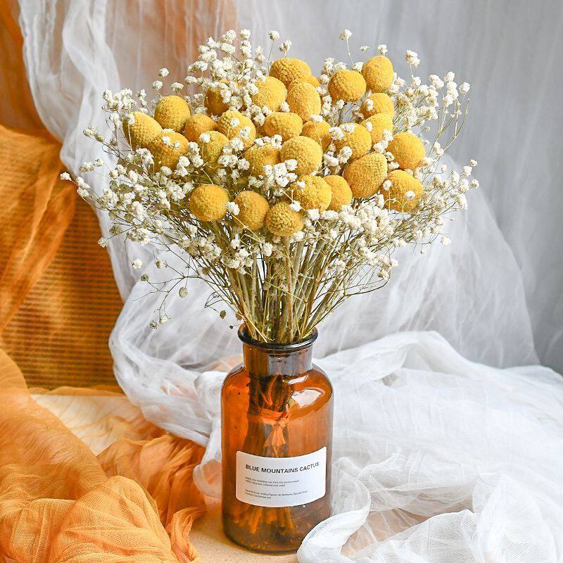 黄金球金槌花干束装饰摆