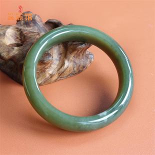 56mm青黄口手镯新疆若羌黄口料和田玉山料女款送爱人礼物小圈口